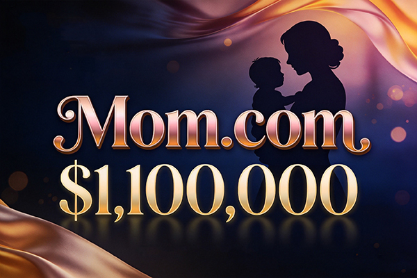 A million-dollar deal! The benchmark single-word domain name Mom.com for mother and baby products has been sold for $1.1 million.