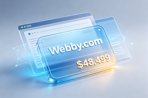 Webby.com sold for $48,499, a premium domain name in the website building creative category.