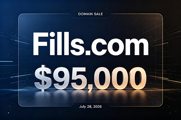 Fills.com sold for $95,000! A multi-track generic English word domain name transaction completed.
