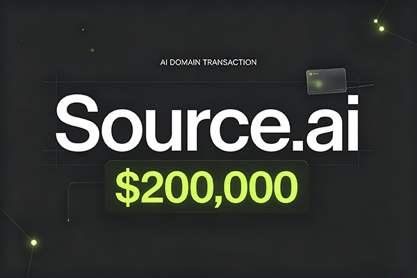 Source.ai sold for $200,000! Ranking 6th in publicly traded .ai stocks for 2026.