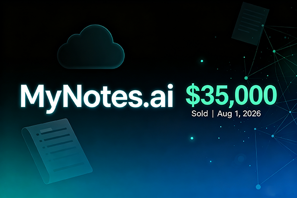 MyNotes.ai 以 35,000 美元完成交易