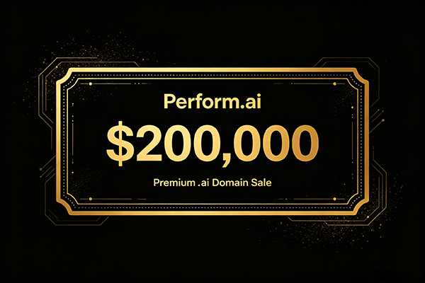 Perform.ai sold for $200,000! A verb-type .ai domain, a hot commodity in the AI ​​Agent sector.