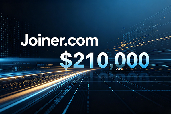 Joiner.com以21万美元成交：普通英文单词.com依然具备高溢价