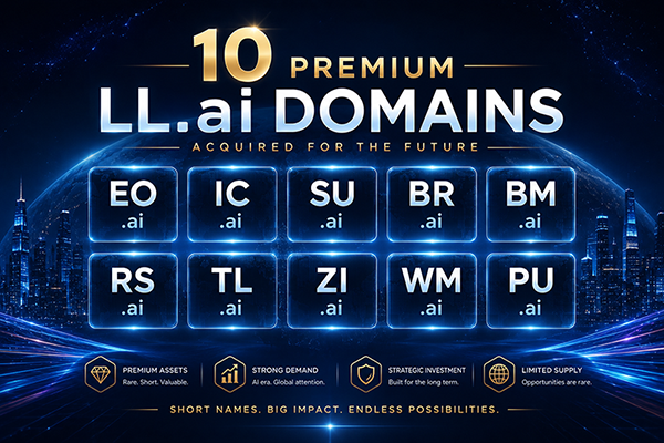 DN.com Facilitates Acquisition of 10 Two-Letter .ai Domains: Premium AI Domains Continue to Attract Investor Interest