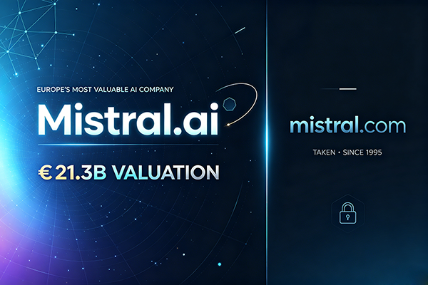 Europe's AI king, valued at €21.3 billion, hasn't even secured its own .com domain yet.