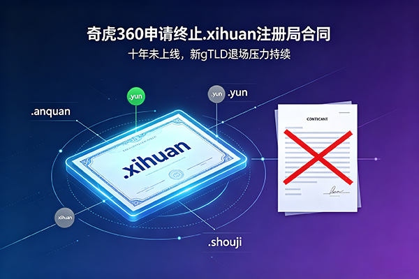 Qihoo 360 Applies to Terminate .xihuan Registry Contract: Unlaunched After a Decade; 2012 New gTLD Exit Wave Continues