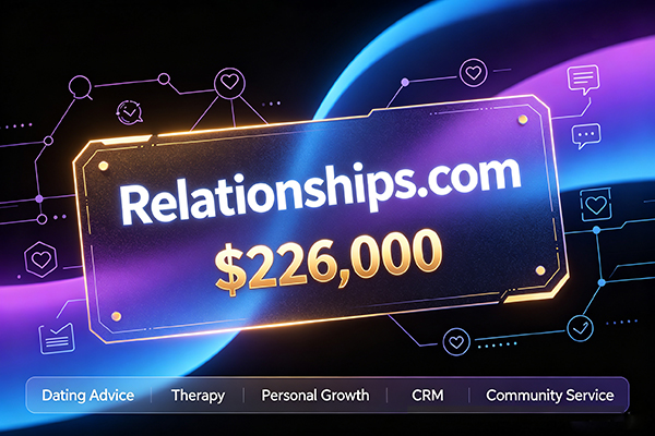 Relationships.com Sold for $226,000! Generic-Term Domains Remain Favored in Vertical Sectors