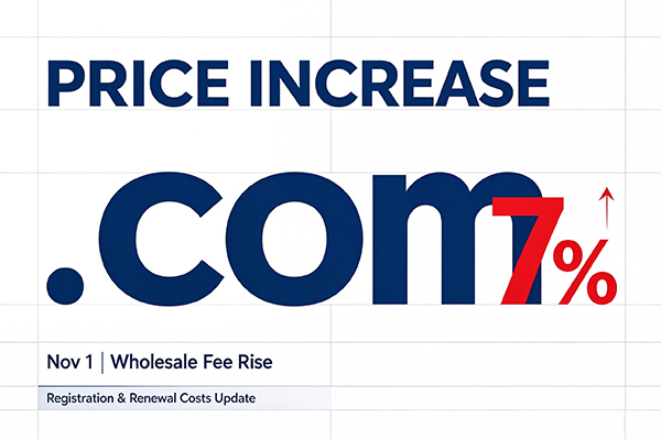 Wholesale prices for .com domains will rise by 7% on November 1; how should holders respond?