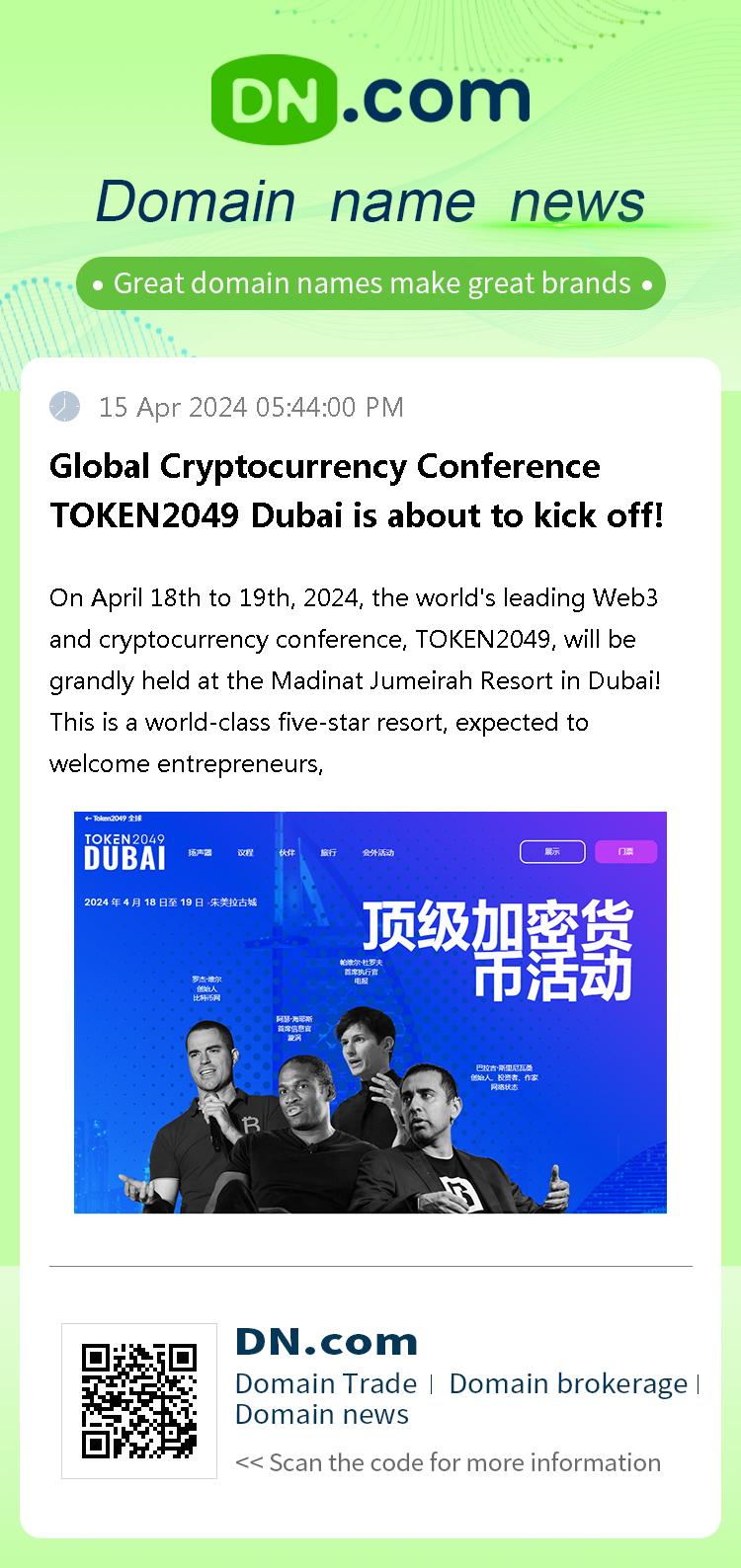 Global Cryptocurrency Conference TOKEN2049 Dubai is about to kick off!
