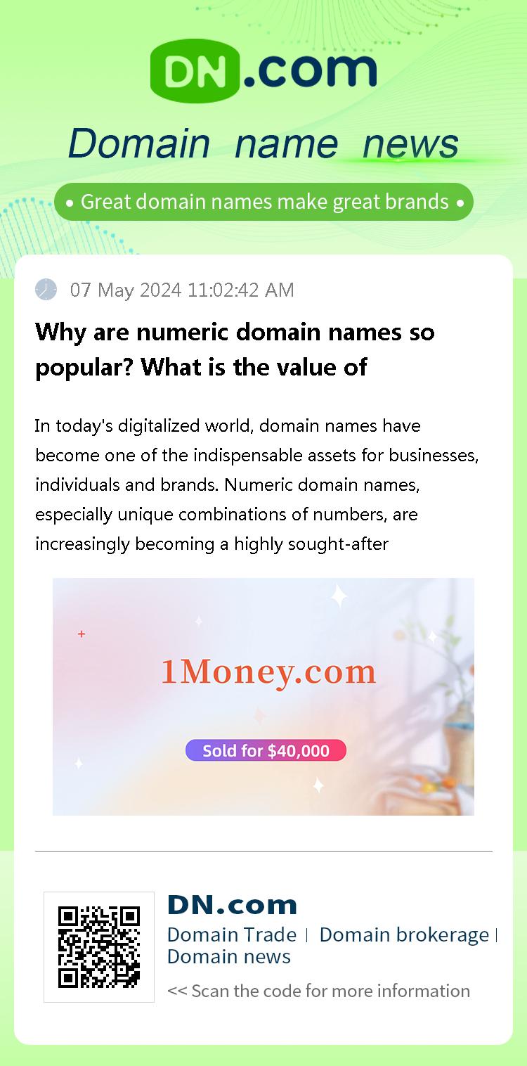 Why are numeric domain names so popular? What is the value of