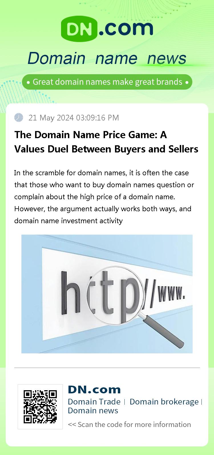 The Domain Name Price Game: A Values Duel Between Buyers and Sellers