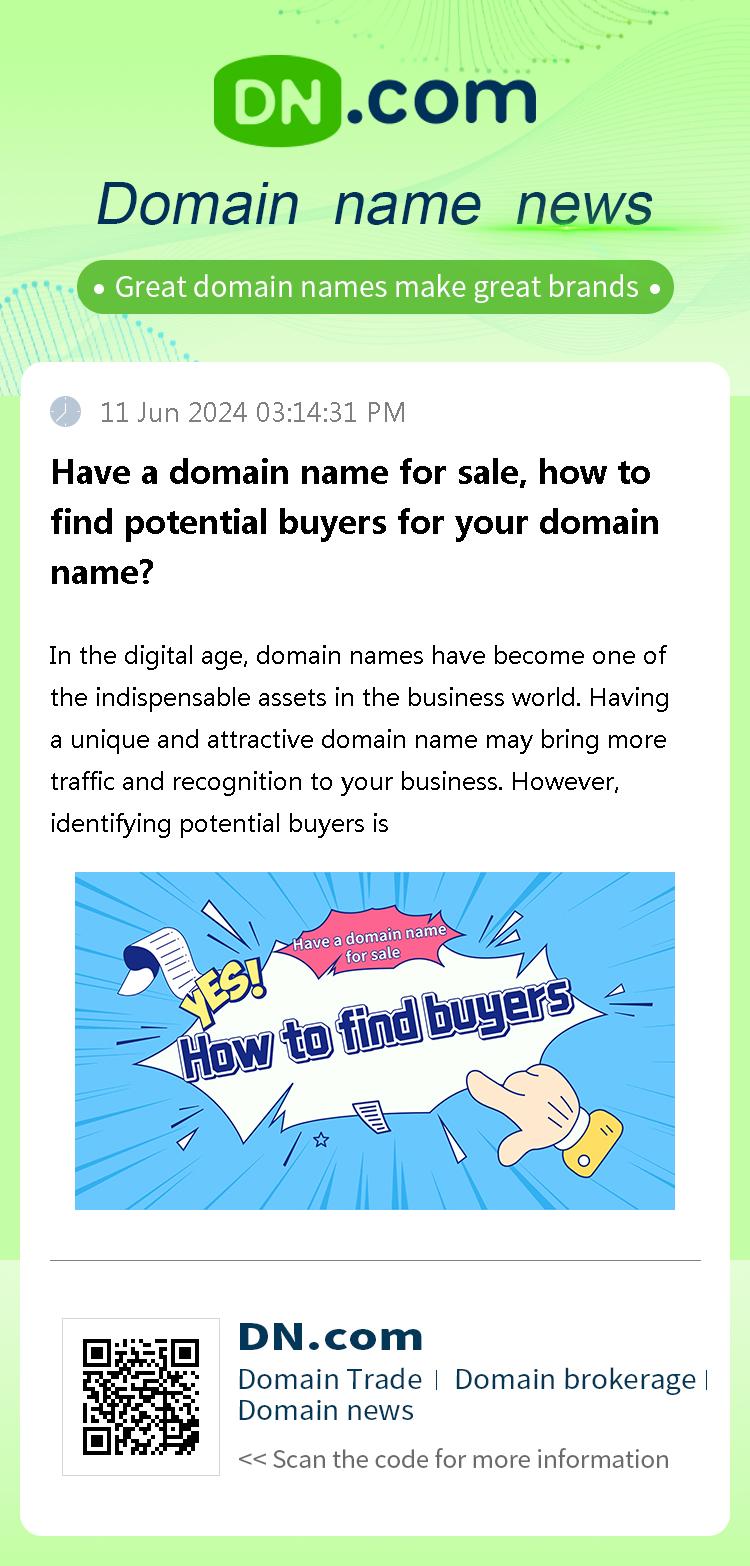 Have a domain name for sale, how to find potential buyers for your domain name?