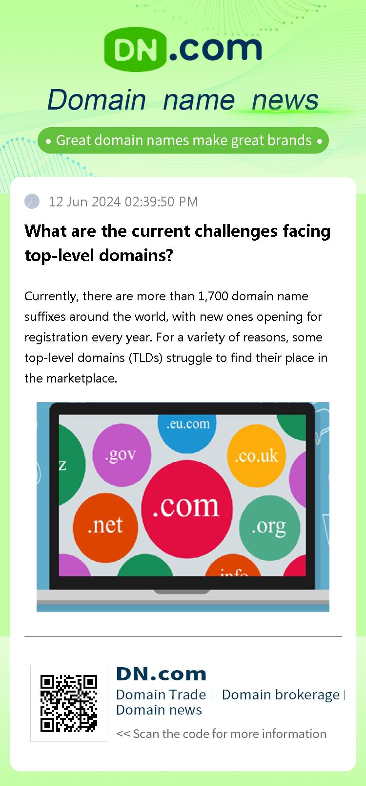 What are the current challenges facing top-level domains?