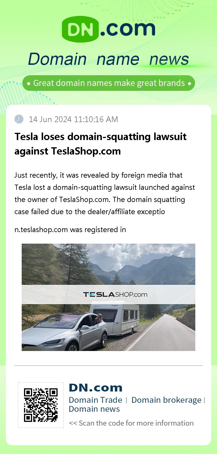 Tesla loses domain-squatting lawsuit against TeslaShop.com