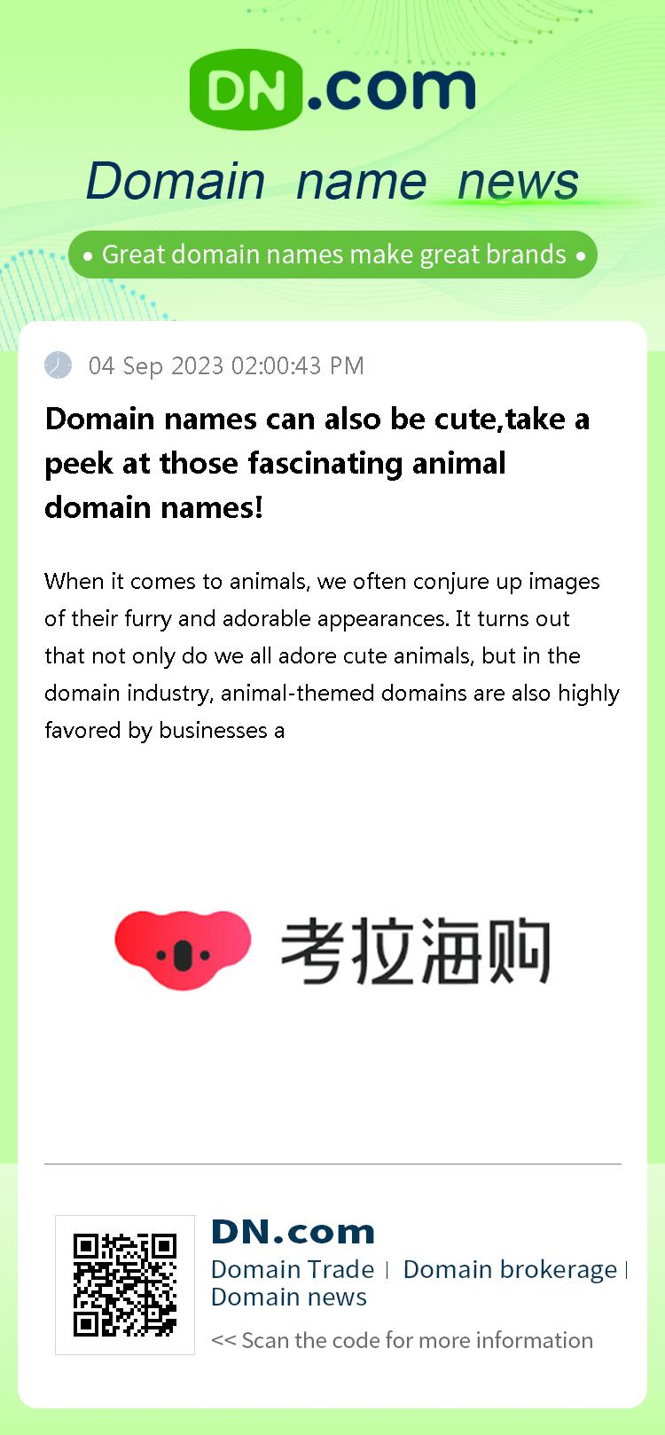 Domain names can also be cute,take a peek at those fascinating animal domain names!