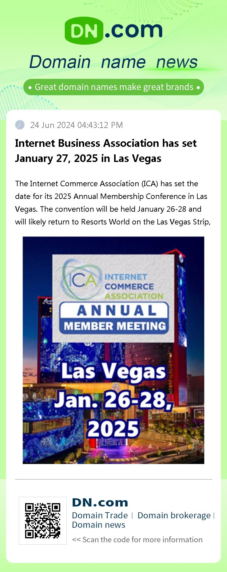 Internet Business Association has set January 27, 2025 in Las Vegas