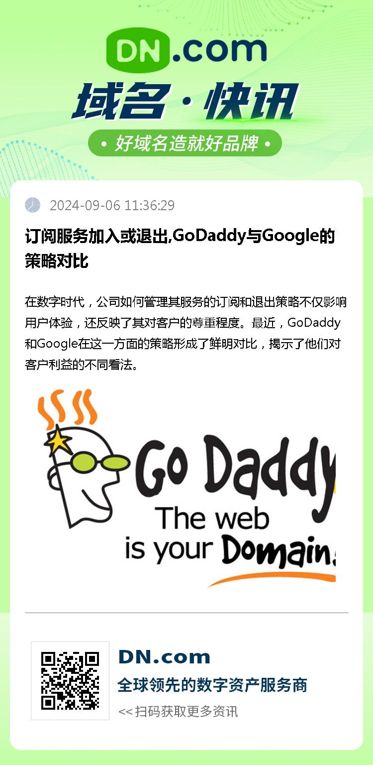 订阅服务加入或退出,GoDaddy与Google的策略对比