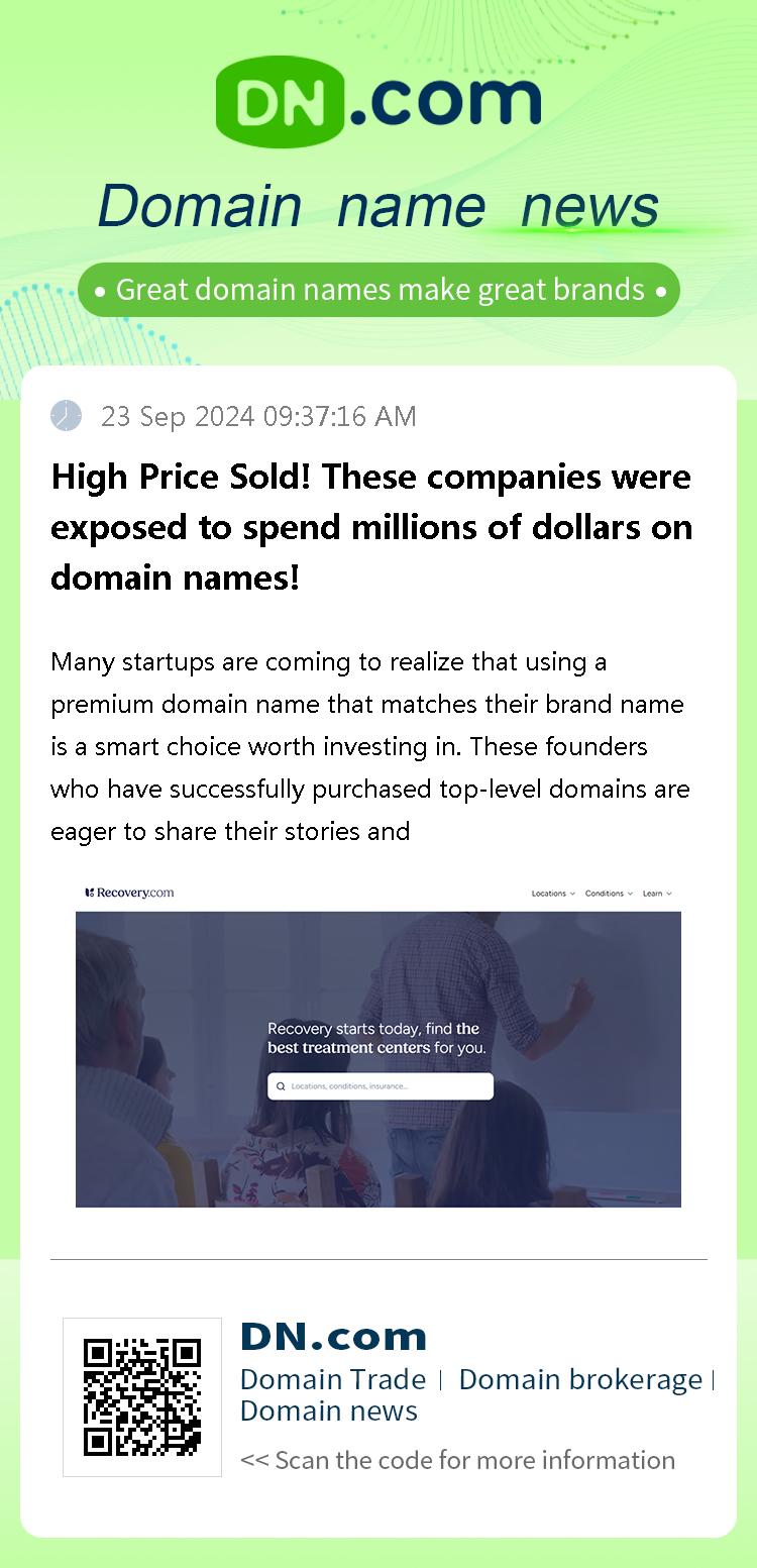 High Price Sold! These companies were exposed to spend millions of dollars on domain names!