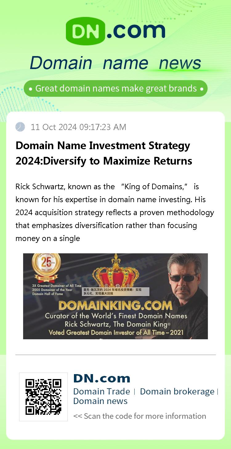 Domain Name Investment Strategy 2024:Diversify to Maximize Returns