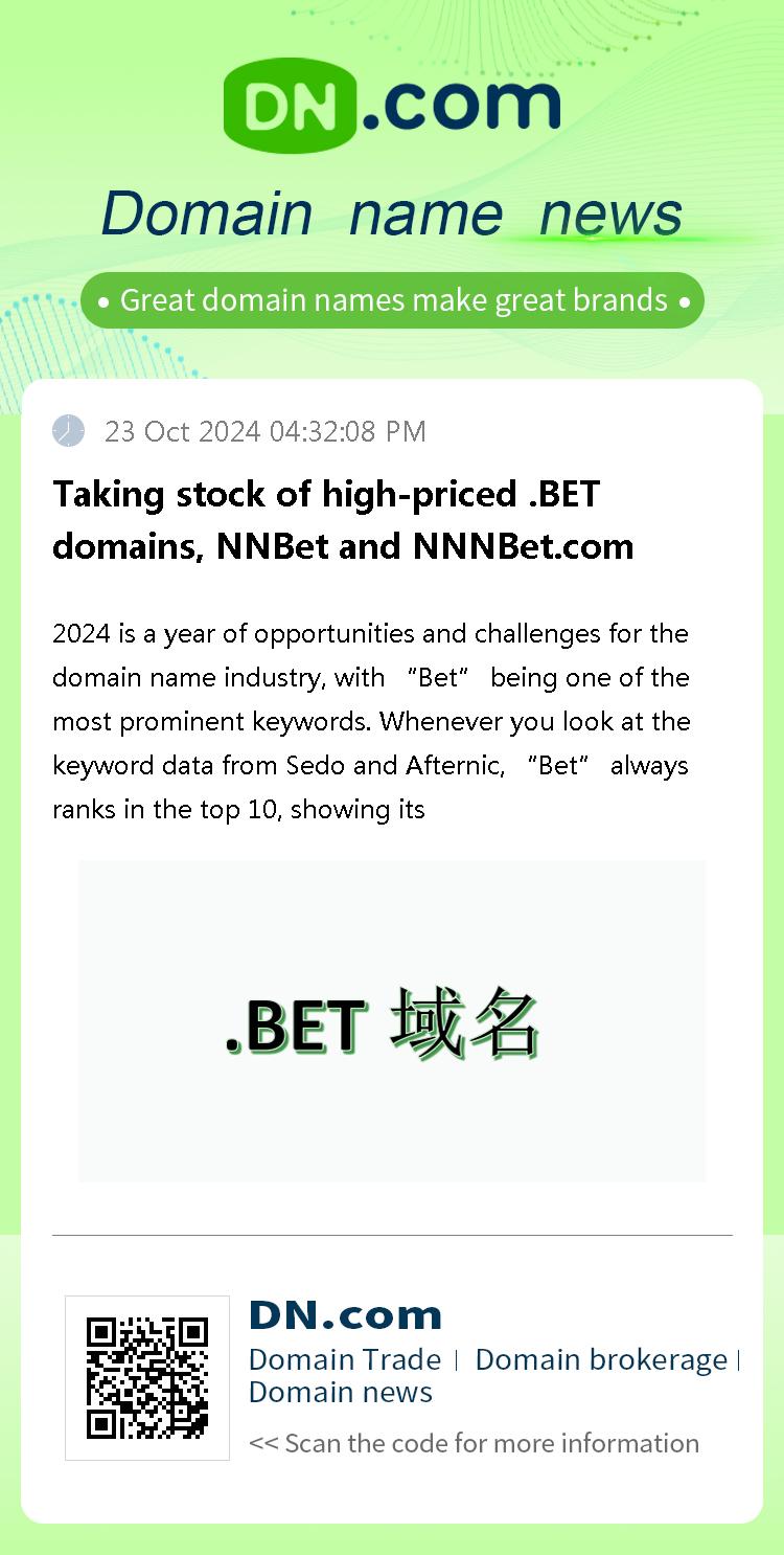 Taking stock of high-priced .BET domains, NNBet and NNNBet.com