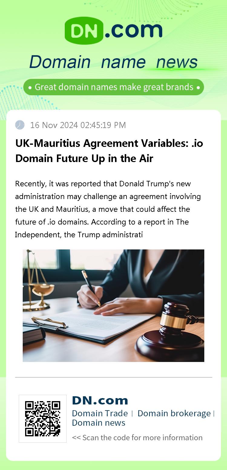 UK-Mauritius Agreement Variables: .io Domain Future Up in the Air