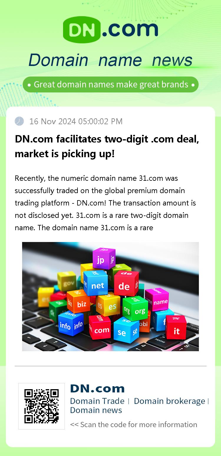 DN.com facilitates two-digit .com deal, market is picking up!