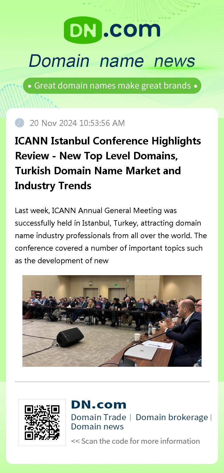 ICANN Istanbul Conference Highlights Review - New Top Level Domains, Turkish Domain Name Market and Industry Trends