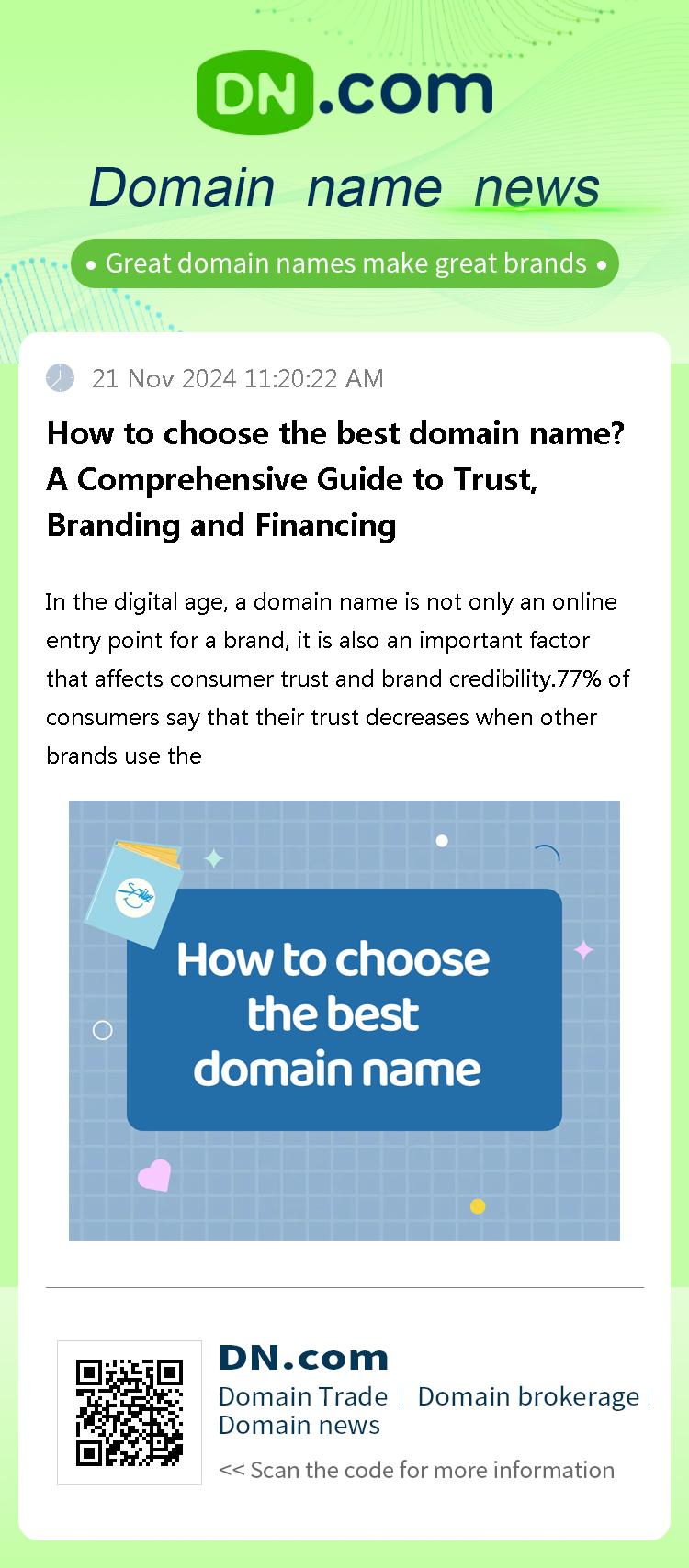 How to choose the best domain name? A Comprehensive Guide to Trust, Branding and Financing