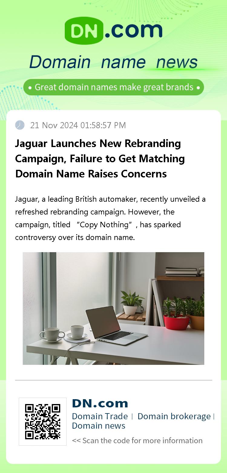 Jaguar Launches New Rebranding Campaign, Failure to Get Matching Domain Name Raises Concerns