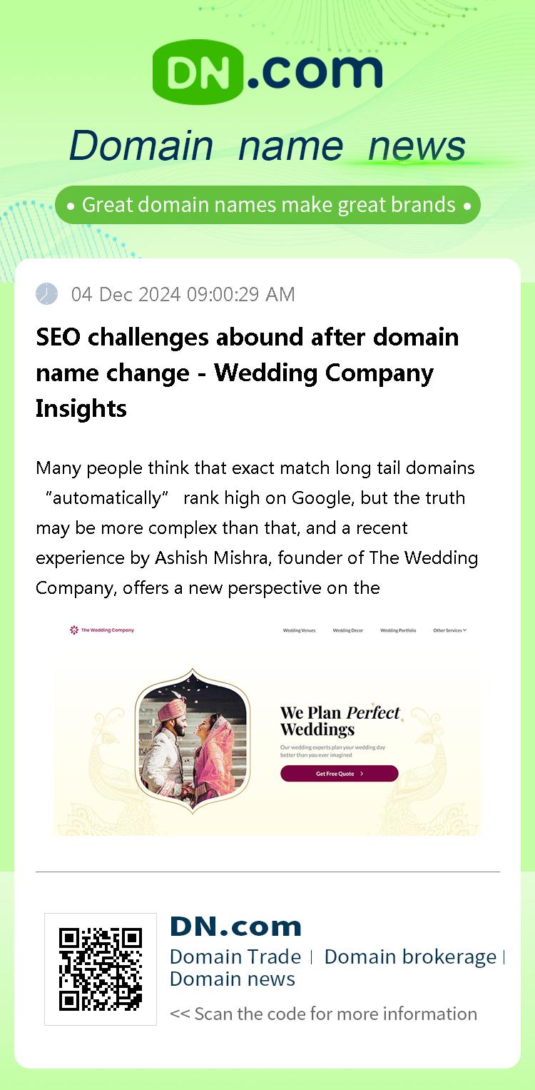 SEO challenges abound after domain name change - Wedding Company Insights