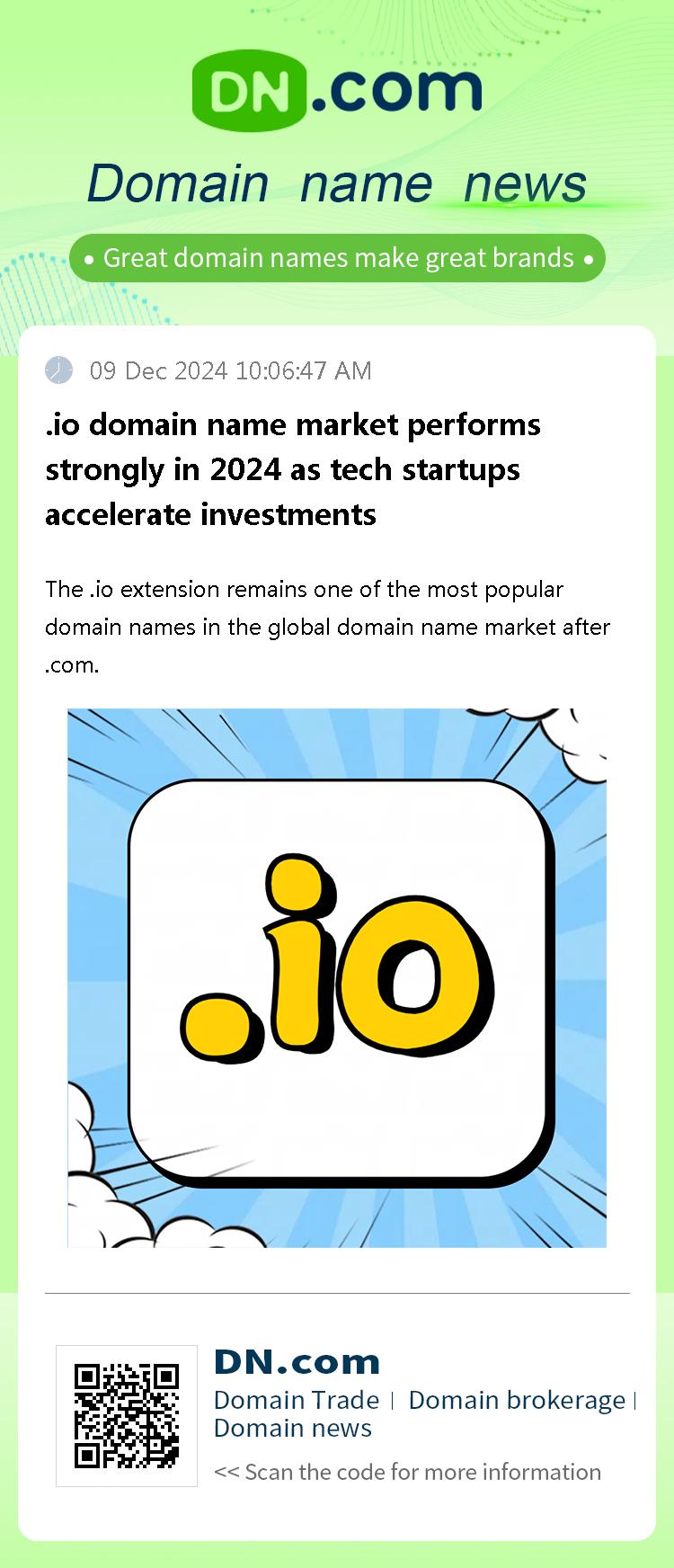 .io domain name market performs strongly in 2024 as tech startups accelerate investments