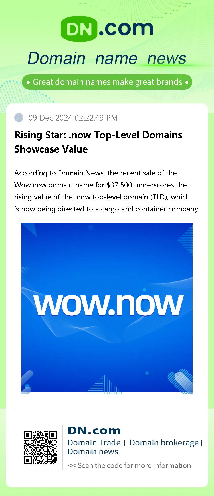 Rising Star: .now Top-Level Domains Showcase Value