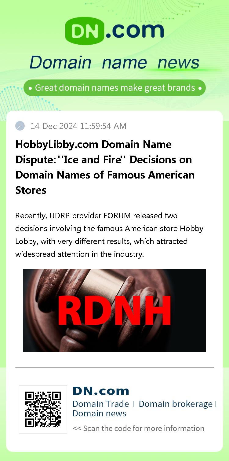 HobbyLibby.com Domain Name Dispute: 