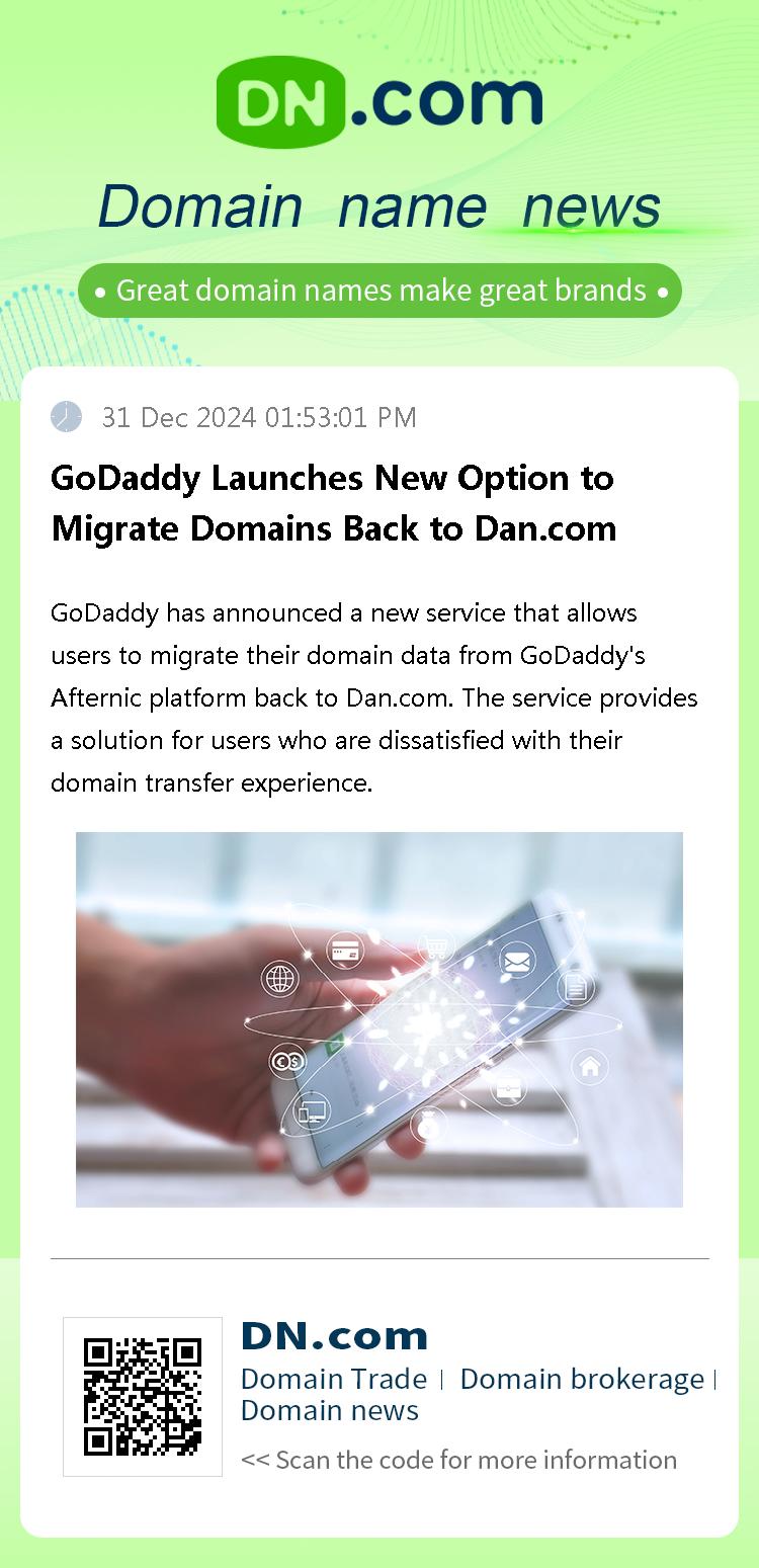 GoDaddy Launches New Option to Migrate Domains Back to Dan.com