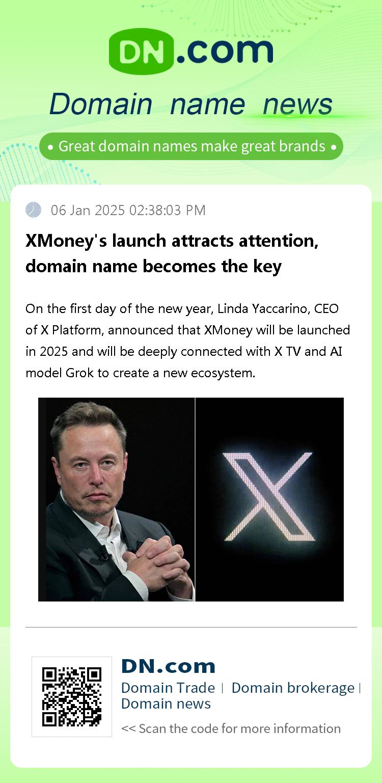 XMoney's launch attracts attention, domain name becomes the key