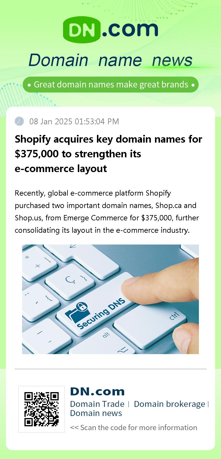 Shopify acquires key domain names for $375,000 to strengthen its e-commerce layout