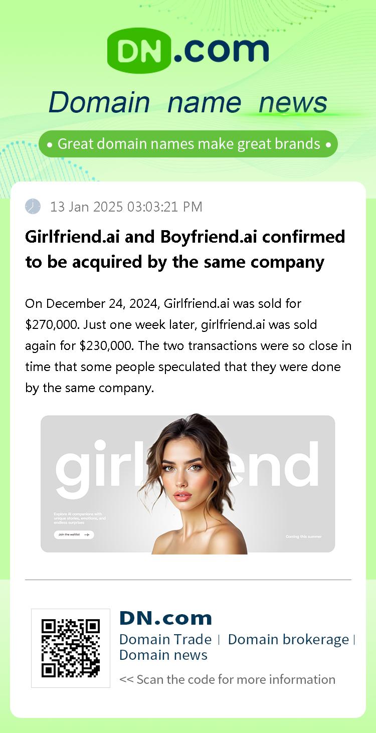 Girlfriend.ai and Boyfriend.ai confirmed to be acquired by the same company