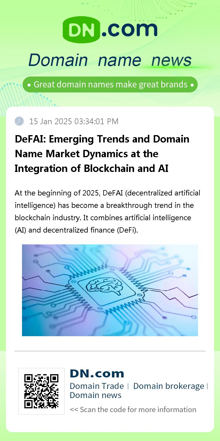 DeFAI: Emerging Trends and Domain Name Market Dynamics at the Integration of Blockchain and AI