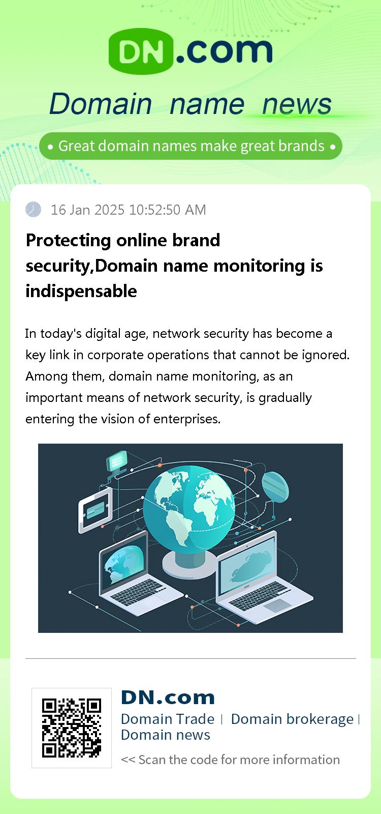 Protecting online brand security,Domain name monitoring is indispensable