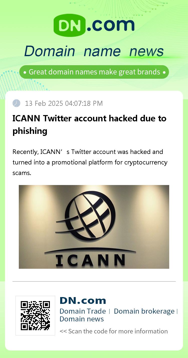 ICANN Twitter account hacked due to phishing