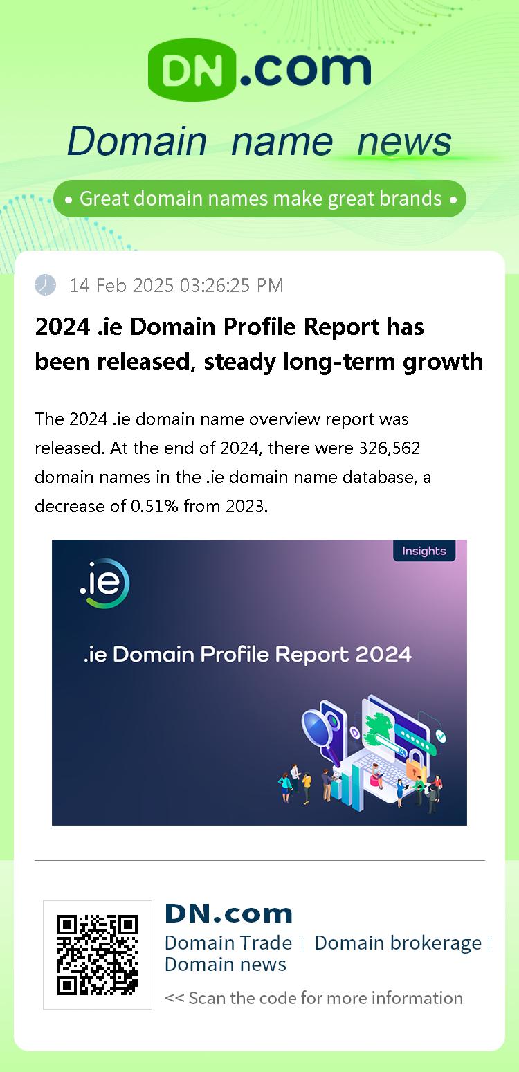 2024 .ie Domain Profile Report has been released, steady long-term growth