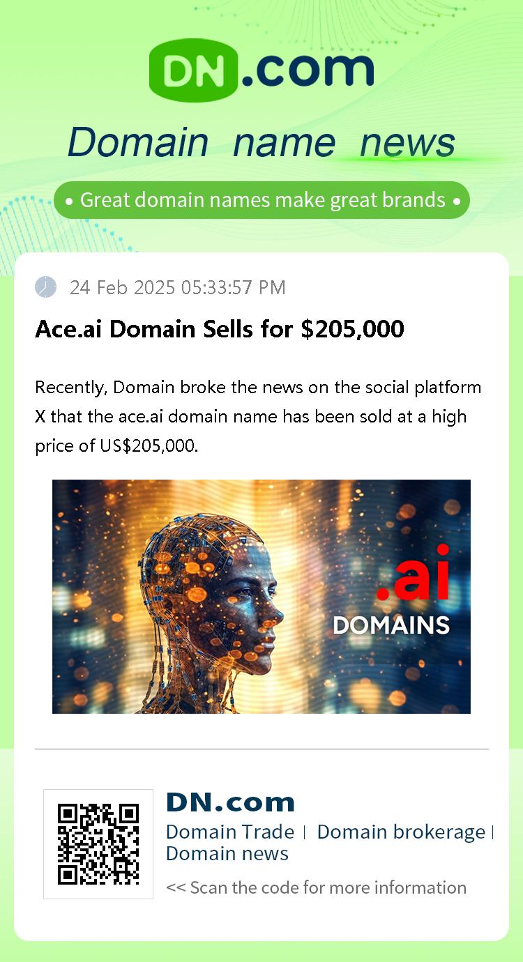 Ace.ai Domain Sells for $205,000