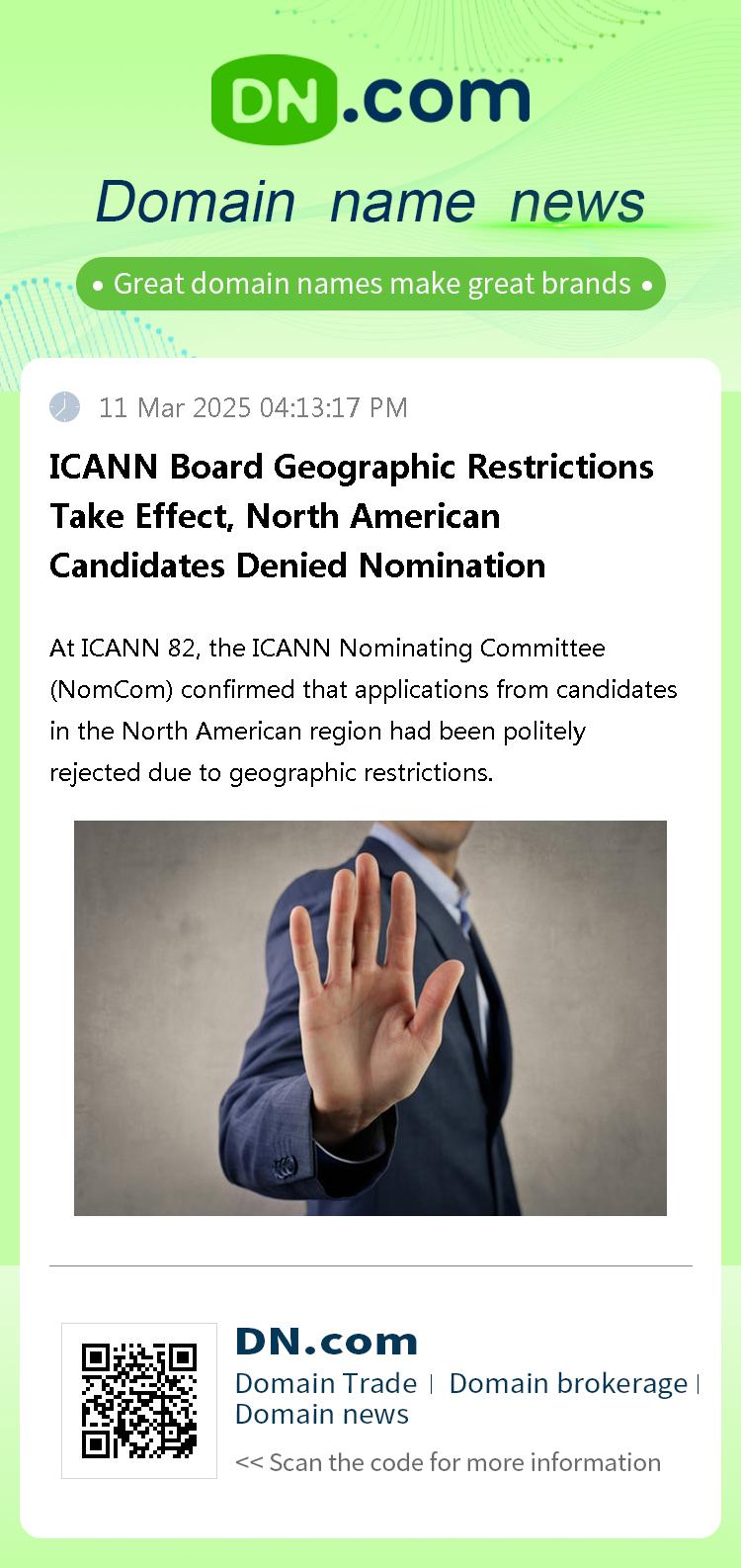 ICANN Board Geographic Restrictions Take Effect, North American Candidates Denied Nomination