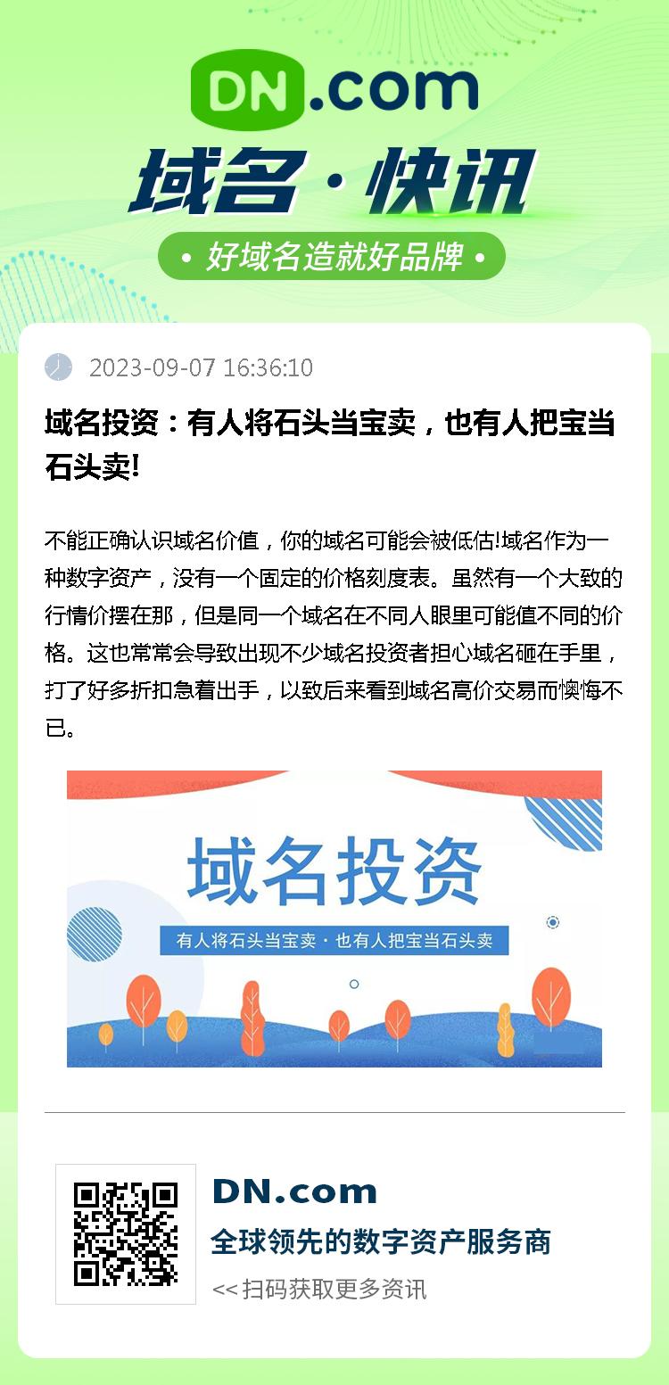 域名投资：有人将石头当宝卖，也有人把宝当石头卖!