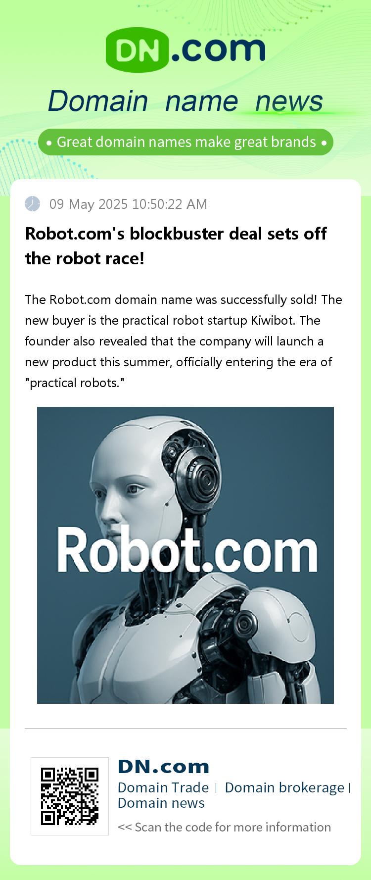 Robot.com's blockbuster deal sets off the robot race!