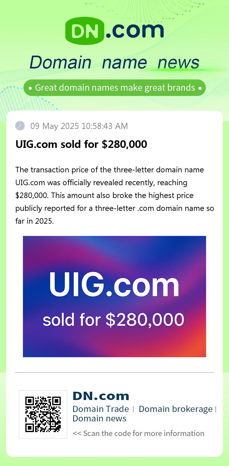 UIG.com sold for $280,000