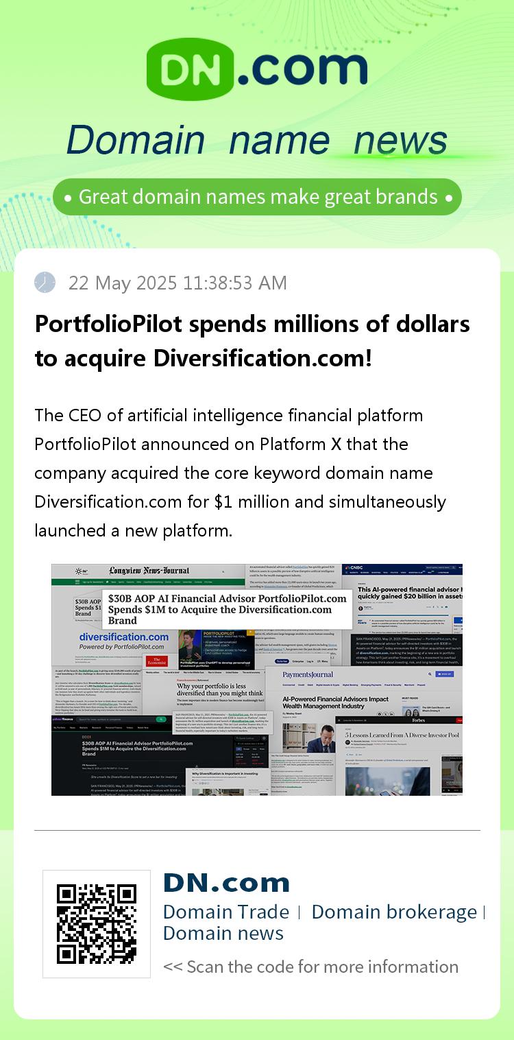 PortfolioPilot spends millions of dollars to acquire Diversification.com!