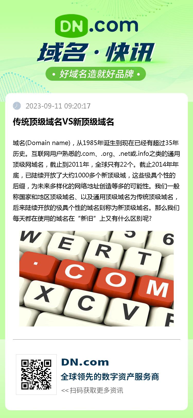 传统顶级域名VS新顶级域名