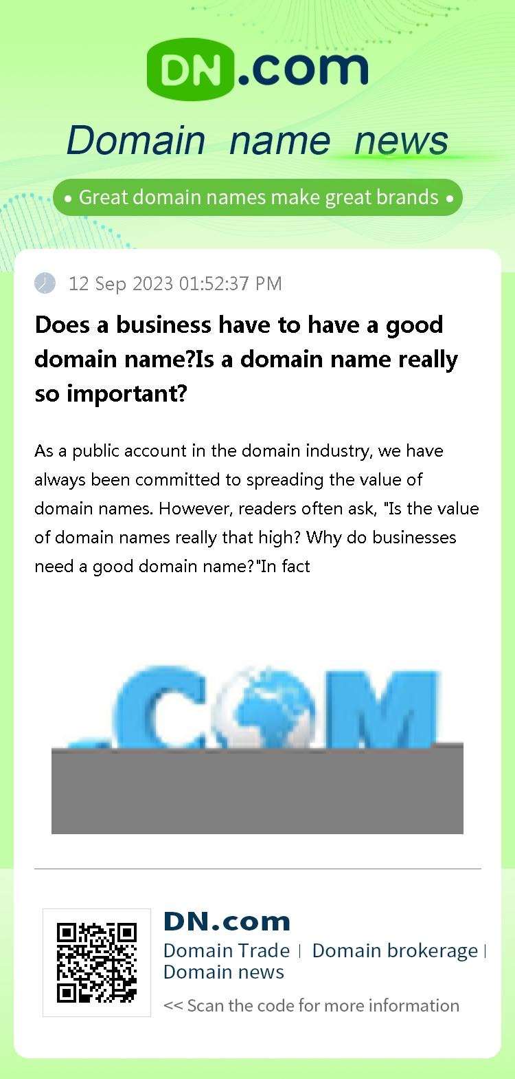 Does a business have to have a good domain name?Is a domain name really so important?