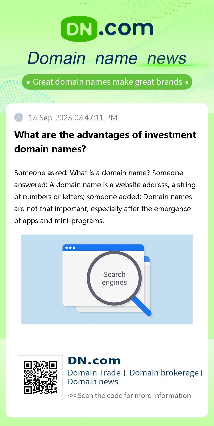 What are the advantages of investment domain names?